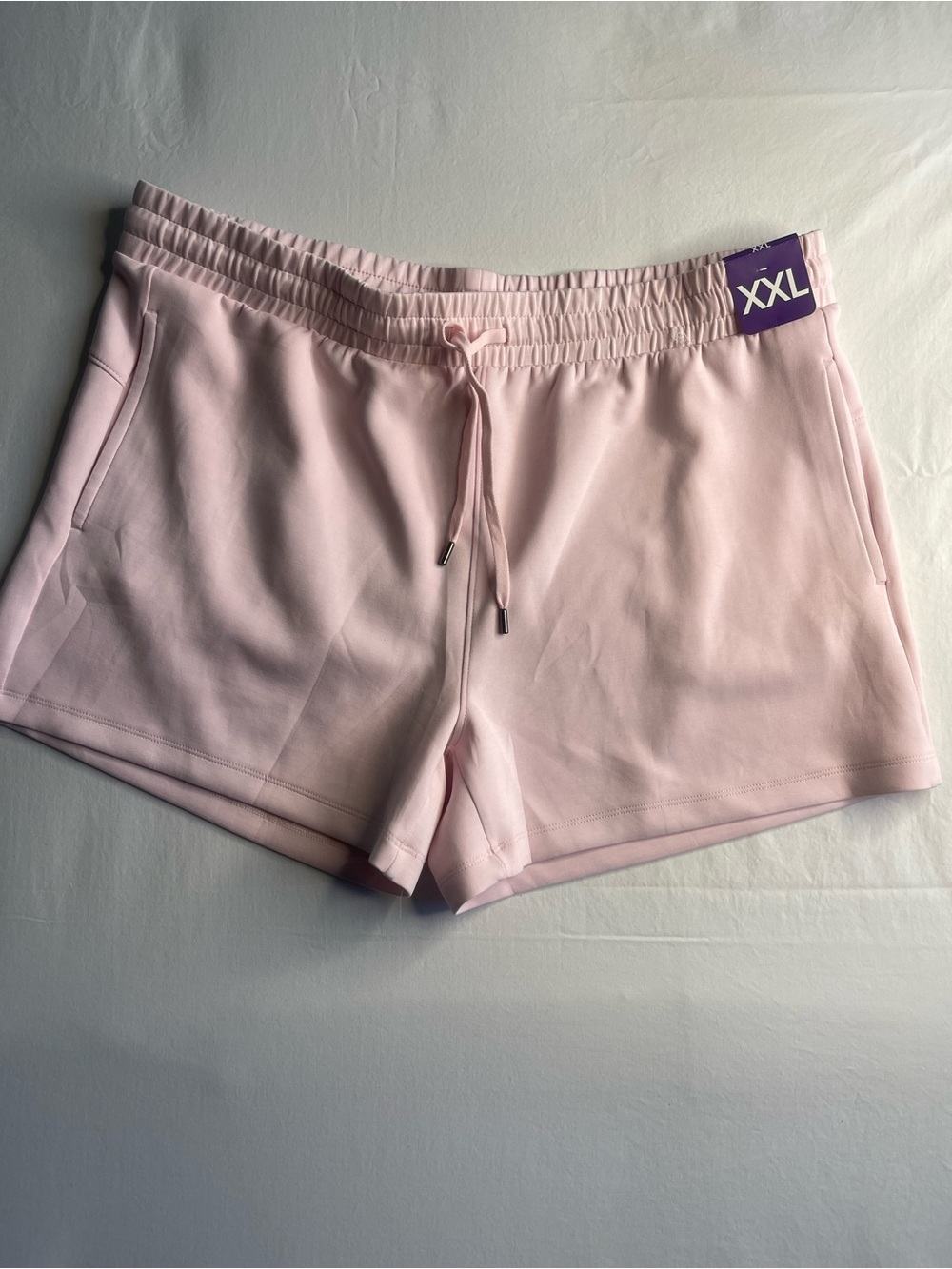 Women’s Athletic Shorts in Light Pink with Elastic Drawstring Waist